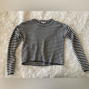 Madewell cropped blue & white sweater